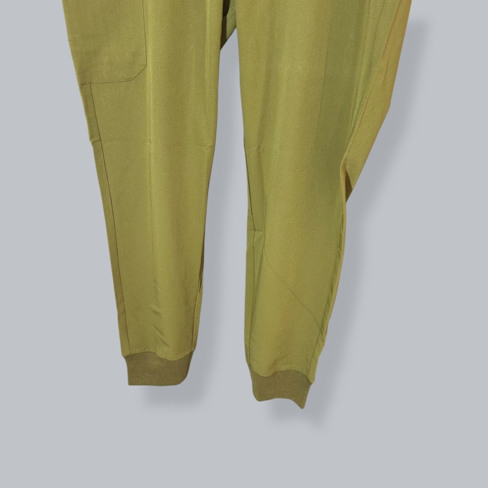 NWT Mandala Size Large High Waisted Drawstring Jogger Scrub Pant Olive Green - Picture 5 of 10